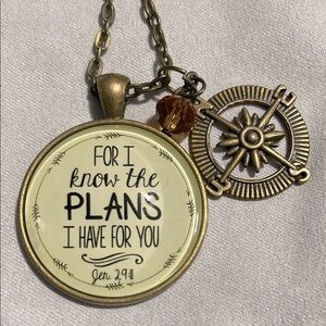 Gutsy Goodness Heart Charm Necklace “For I Know The Plans I Have For You”
